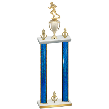 Double Blue Glacier Victory Football Trophy