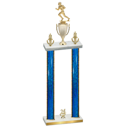 Double Blue Glacier Year Football Trophy