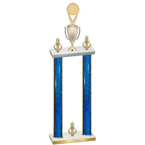 Double Blue Glacier Victory Insert Trophy