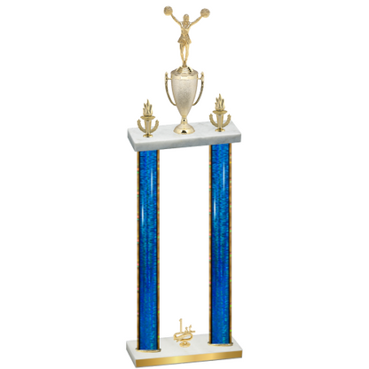 Double Blue Glacier First Place Cheerleading Trophy