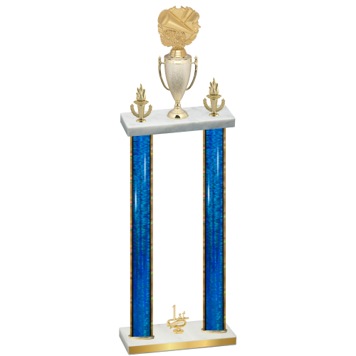 Double Blue Glacier First Place Cheerleading Trophy