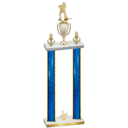 Double Blue Glacier Third Place Hockey Trophy