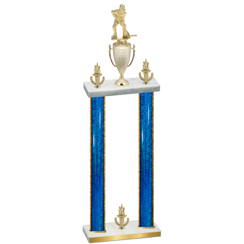 Double Blue Glacier Victory Hockey Trophy