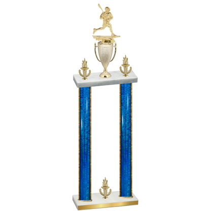 Double Blue Glacier Victory Lacrosse Trophy