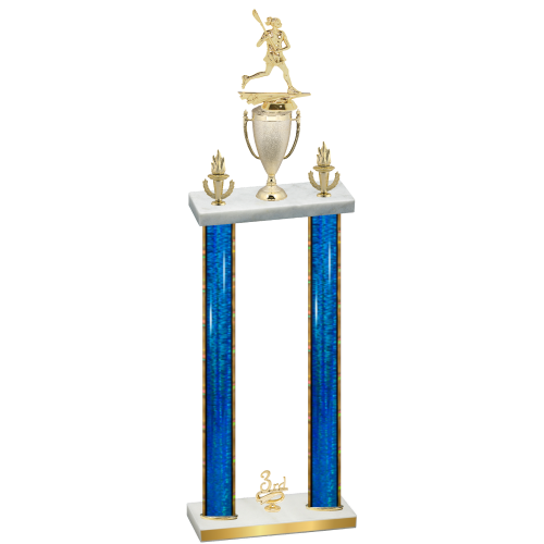 Double Blue Glacier Third Place Lacrosse Trophy