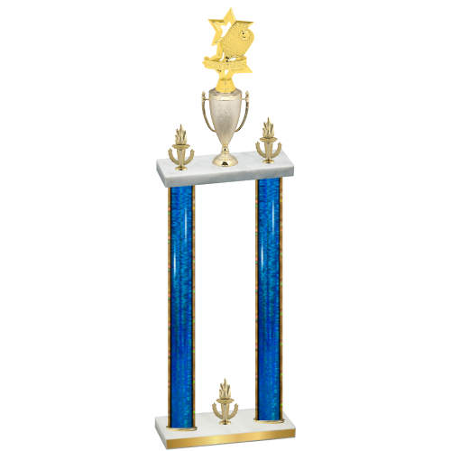 Double Blue Glacier Victory Pickleball Trophy