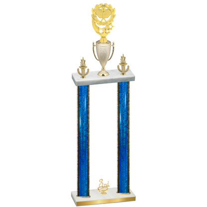 Double Blue Glacier Third Place Pickleball Trophy
