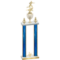 Double Blue Glacier Third Place Flag Football Trophy