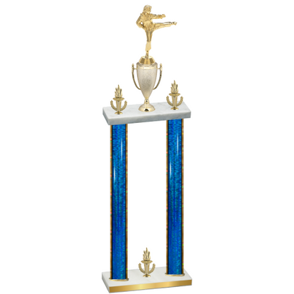 Double Blue Glacier Victory Karate Trophy