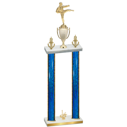 Double Blue Glacier First Place Karate Trophy
