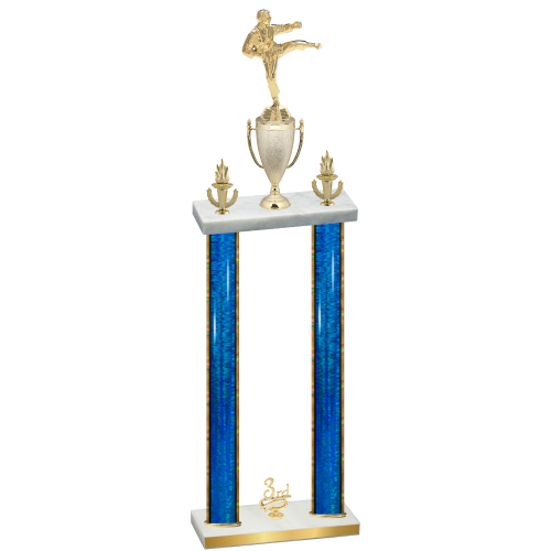 Double Blue Glacier Third Place Karate Trophy