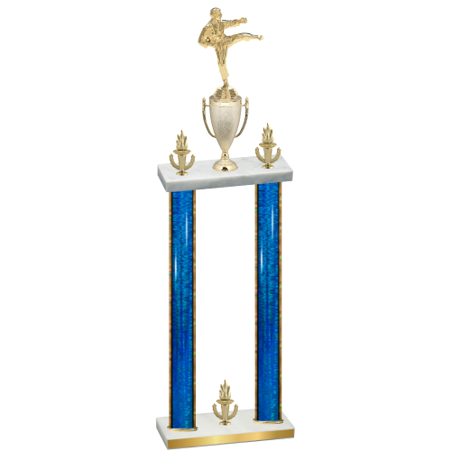 Double Blue Glacier Victory Karate Trophy