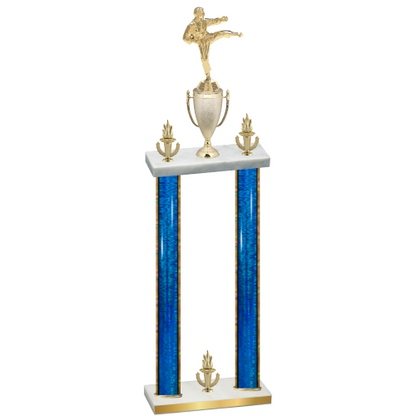 Double Blue Glacier Victory Karate Trophy