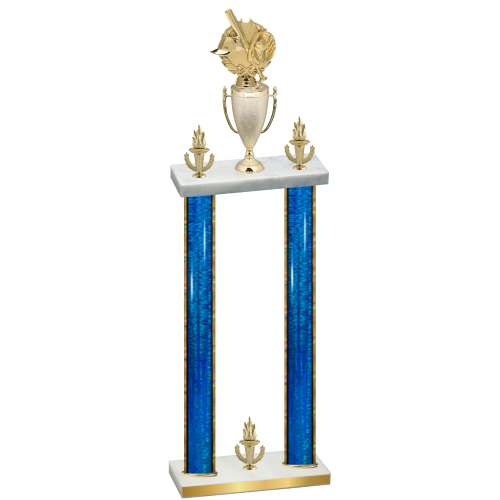 Double Blue Glacier Victory Baseball Trophy
