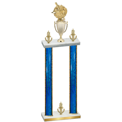 Double Blue Glacier Victory Baseball Trophy