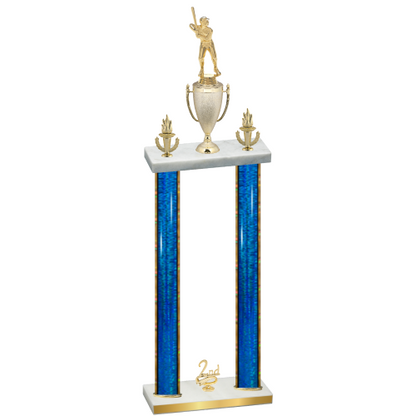 Double Blue Glacier Second Place Baseball Trophy