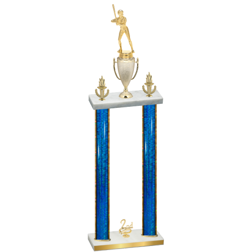 Double Blue Glacier Second Place Softball Trophy