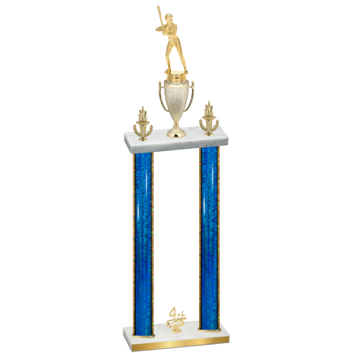 Double Blue Glacier Fourth Place Softball Trophy