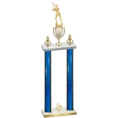 Double Blue Glacier Fourth Place Softball Trophy
