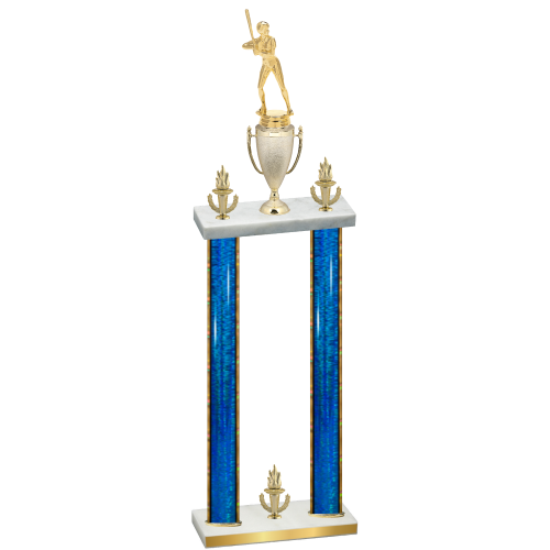 Double Blue Glacier Victory Softball Trophy