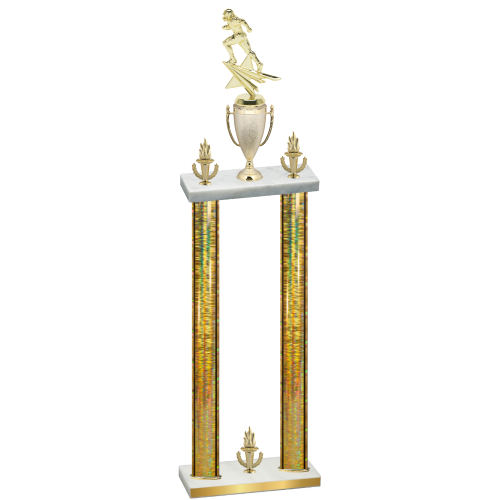 Double Gold Glacier Victory Football Trophy