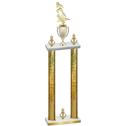 Double Gold Glacier Victory Football Trophy