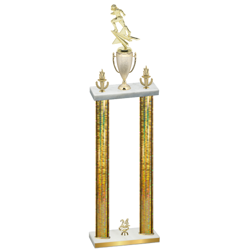 Double Gold Glacier Year Football Trophy