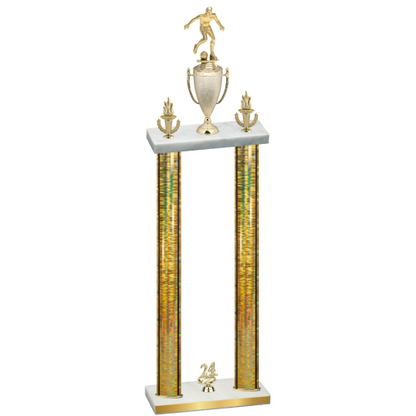 Double Gold Glacier Year Soccer Trophy