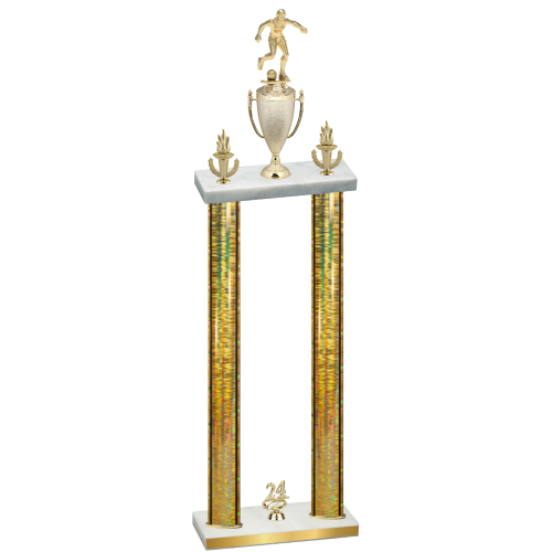 Double Gold Glacier Year Soccer Trophy