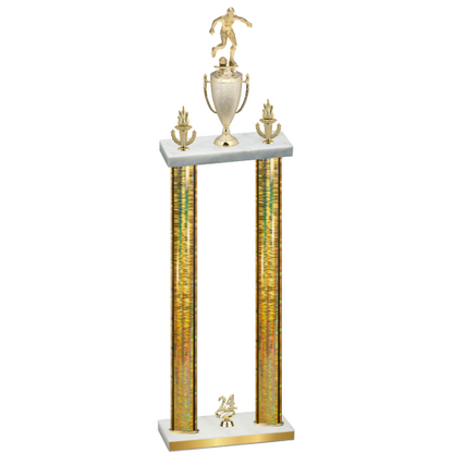 Double Gold Glacier Year Soccer Trophy