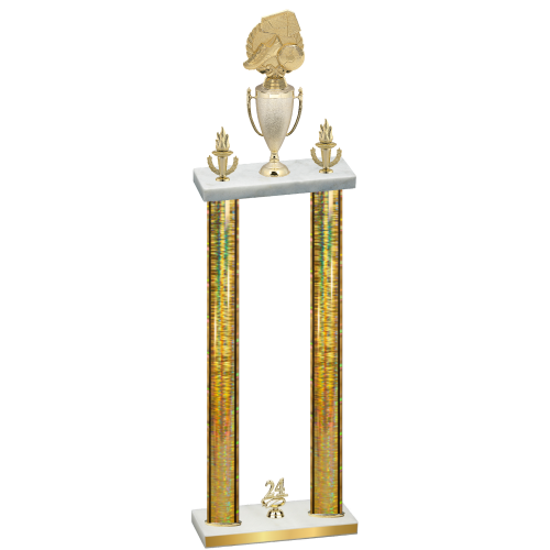 Double Gold Glacier Year Soccer Trophy