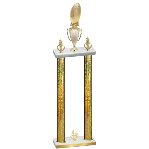 Double Gold Glacier Fourth Place Football Trophy