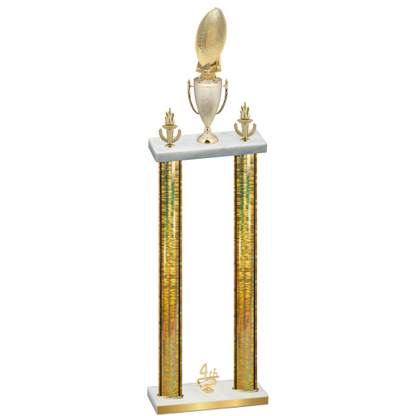 Double Gold Glacier Fourth Place Football Trophy