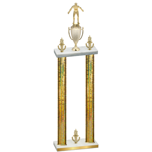 Double Gold Glacier Victory Wrestling Trophy