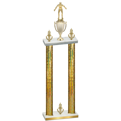 Double Gold Glacier Victory Wrestling Trophy