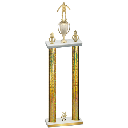 Double Gold Glacier Year Wrestling Trophy
