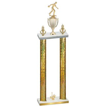 Double Gold Glacier First Place Bowling Trophy