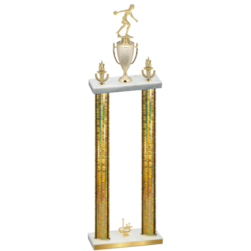 Double Gold Glacier First Place Bowling Trophy
