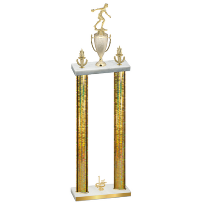 Double Gold Glacier First Place Bowling Trophy