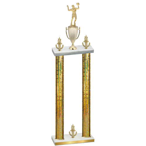 Double Gold Glacier Victory Volleyball Trophy