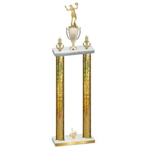 Double Gold Glacier First Place Volleyball Trophy