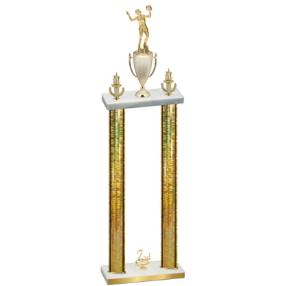 Double Gold Glacier Second Place Volleyball Trophy