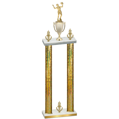 Double Gold Glacier Victory Volleyball Trophy