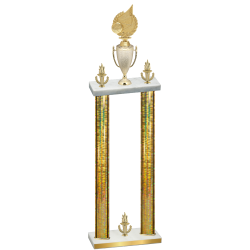 Double Gold Glacier Victory Volleyball Trophy