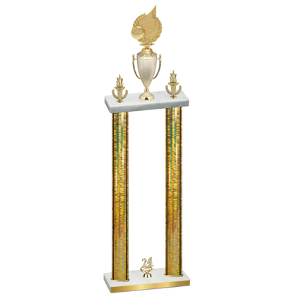 Double Gold Glacier Year Volleyball Trophy