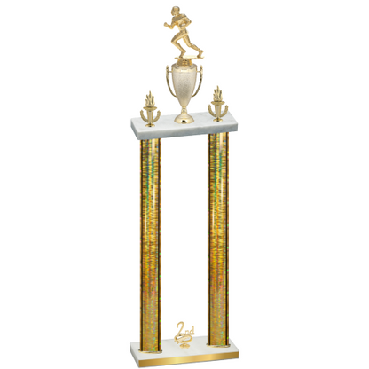 Double Gold Glacier Second Place Football Trophy