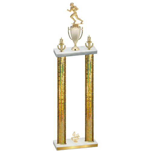 Double Gold Glacier Fourth Place Football Trophy