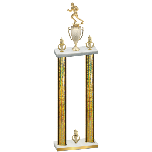 Double Gold Glacier Victory Football Trophy