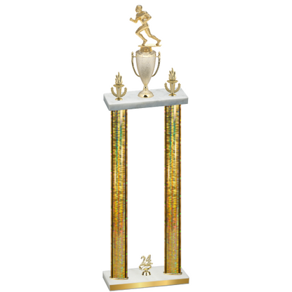 Double Gold Glacier Year Football Trophy