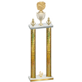 Double Gold Glacier Fourth Place Cheerleading Trophy
